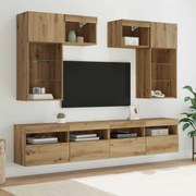 vidaXL Unidades de Parede para TV 6 pcs Madeira Antiga