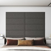 Painel de parede 12 pcs 90x30 cm tecido 3,24 m² cinza-escuro