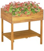 vidaXL Vaso de jardim elevado 78,5x58,5x78,5 cm madeira acácia maciça
