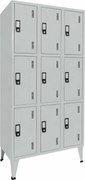 Cacifo Metálico Triplo 9 Compartimentos Cinza 1900×900×500 mm com Chave - Standard