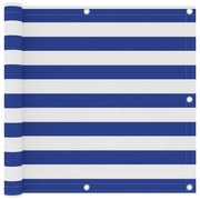vidaXL Tela de varanda 90x400 cm tecido Oxford branco e azul
