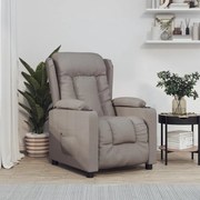 vidaXL Poltrona elétrica reclinável tecido cinzento-acastanhado