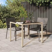 vidaXL Mesa de Jantar de Jardim Bege 90x90x75 cm Rattan Poli