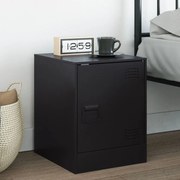 vidaXL Mesa de cabeceira 34,5x39x44 cm aço preto