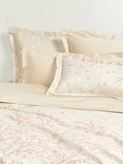 Capa de edredão em cetim de algodão com padrão floral Sakura