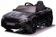 BMW M5, Carro elétrico para crianças 12 volts, módulo de música, assento de couro, pneus de borracha Preto