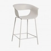 Banqueta Alta Em Polipropileno E Aço Alanys Branco Acinzentado & ↑65 Cm - Sklum