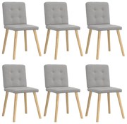 vidaXL Cadeiras de jantar 6 pcs tecido cinza nuvem