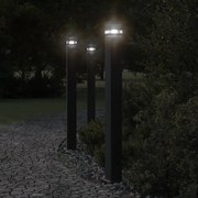 vidaXL Candeeiro de chão para exterior com tomada 110cm alumínio preto