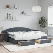 vidaXL Sofá-cama c/ gavetão e gavetas 80x200 cm veludo cinzento-escuro