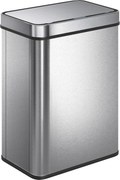 HOMCOM Lixeira com Sensor 50 L, tampa automática, aço inoxidável, uso versátil, cor prata | Aosom Portugal