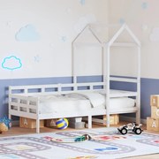 vidaXL Sofá-cama com telhado 80x200 cm madeira de pinho maciça branco