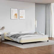 vidaXL Estrutura cama c/ cabeceira sem colchão 160x200 cm creme