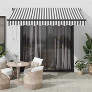 vidaXL Toldo retrátil manual com luzes LED 300x250 cm antracite/branco