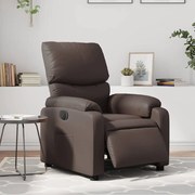vidaXL Poltrona reclinável elétrica couro artificial castanho