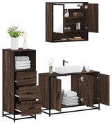 vidaXL 3 pcs conj. móveis WC derivados madeira cor carvalho castanho