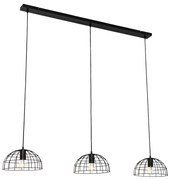 Candeeiro suspenso industrial preto 3 luzes - Hanze Industrial