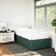 vidaXL Estrutura de cama sem colchão 90x190 cm veludo verde-escuro