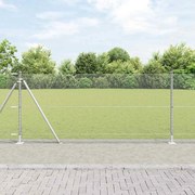 vidaXL Cerca com Postes Prateado 1 x 50 m Aço revestido de PVC