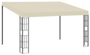 vidaXL Gazebo de montagem na parede 3x4 m tecido creme