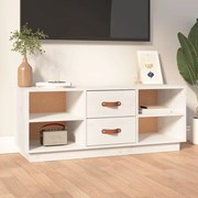 vidaXL Móvel de TV 100x34x40 cm madeira de pinho maciça branco