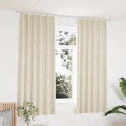 vidaXL Cortinas blackout com ganchos 2 pcs 140x175 cm veludo cor creme