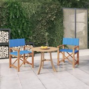 Cadeiras de realizador 2 pcs madeira de teca maciça azul
