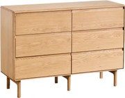 Cómoda De 6 Gavetas 120x40 Cm Em Madeira Treveris Castanho Roble - Sklum