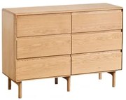 Cômoda De Madeira Treveris Com 6 Gavetas Castanho Roble - Sklum
