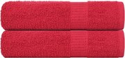 vidaXL Toalhas de banho FROGN 2pcs 70x140 cm 360 g/m² vermelho
