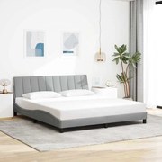 vidaXL Estrutura de cama sem colchão Hanko 180x200 cm tecido cinzento-claro