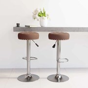 vidaXL Bancos de bar 2 pcs tecido castanho