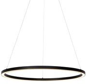 Candeeiro de suspensão preto 80 cm com LED regulável em 3 níveis - Girello Design
