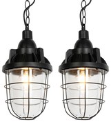 Conjunto de 2 Pendentes Industriais Pretos - Cabin Industrial