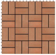 Ladrilhos de pavimento 11 pcs WPC 30x30 cm 1m² cor de teca