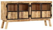 vidaXL Aparador em mangueira maciça áspera 160x30x80 cm castanho/preto