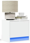Mesa de cabeceira de parede com luzes LED branco