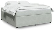 vidaXL Cama com molas/colchão 180x200 cm veludo cinzento-claro
