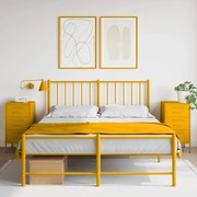vidaXL Mesas de cabeceira 2 pcs 36x39x68 cm aço amarelo mostarda