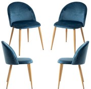 Pack 4 Cadeiras Vint Veludo - Azul