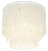 Candeeiro de teto oriental dourado com aba dourado com franjas - Franxa Oriental