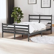 Estrutura cama casal pequena 4FT 120x190 cm pinho maciço cinza