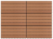 Ladrilhos 60x30 cm 6 pcs 1m² WPC castanho