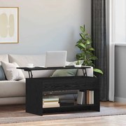 vidaXL Mesa de centro com prateleira Carvalho preto 102 x 50 x 52.5 cm
