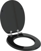 vidaXL Assento de Sanitário com Fechamento Suave Preto 44 x 38 cm