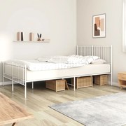 vidaXL Estrutura de cama com cabeceira e pés 160x200 cm metal branco