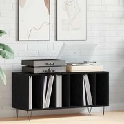 vidaXL Armário para discos de vinil Carvalho Preto 100 x 38 x 48 cm