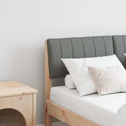 vidaXL Cabeceira estofada Cinza Escuro 120 cm