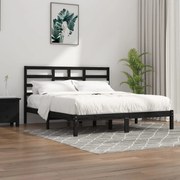 Estrutura de cama super king 180x200 cm madeira maciça preto