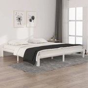 Estrutura de cama 200x200 cm pinho maciço branco